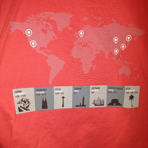 Gildan 2012 League Of Legends World Championship Map Gamer Red Cotton Te Shirt L - Picture 3 of 5